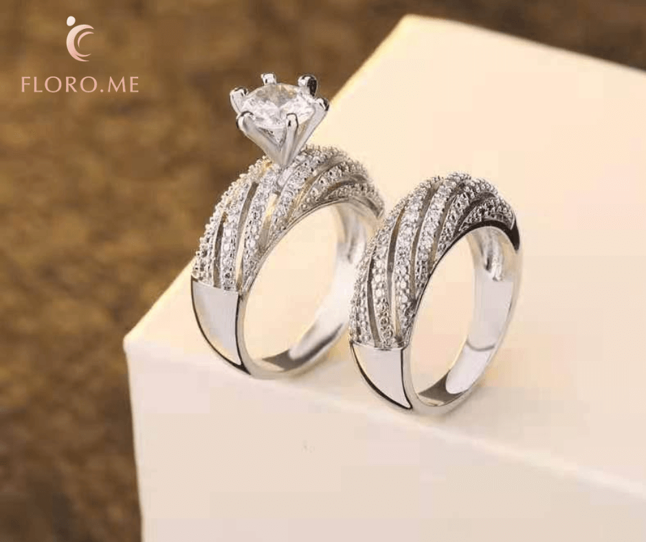 XIAQUJ Titanium Steel Double Diamond Ring Korean Style Fashion Stainless  Steel Diamond Couple Ring Rings Gold - Walmart.com